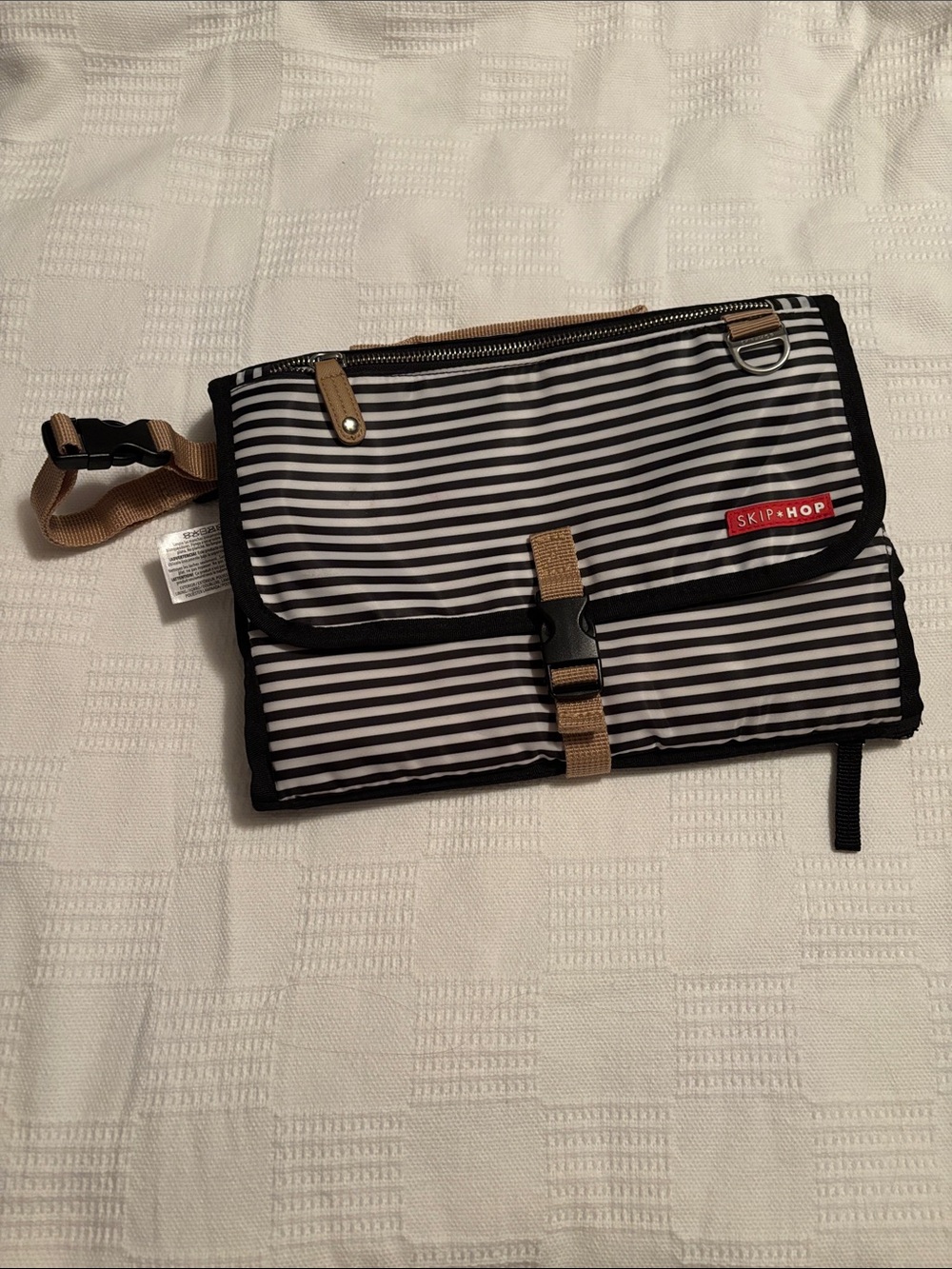 Skip Hop Striped Travel Organizer Bag in Black & White